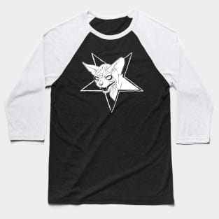 Sphynx Cat for Metalhead, Goth, Occultist, Satanist, Witch Baseball T-Shirt